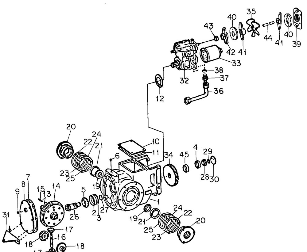 Transmission Case And Hydro Drive-Sn 719999 Down Diagram and Parts List for 1914 145986100-145986399-146986100-146986399 Cub Cadet Lawn Tractor